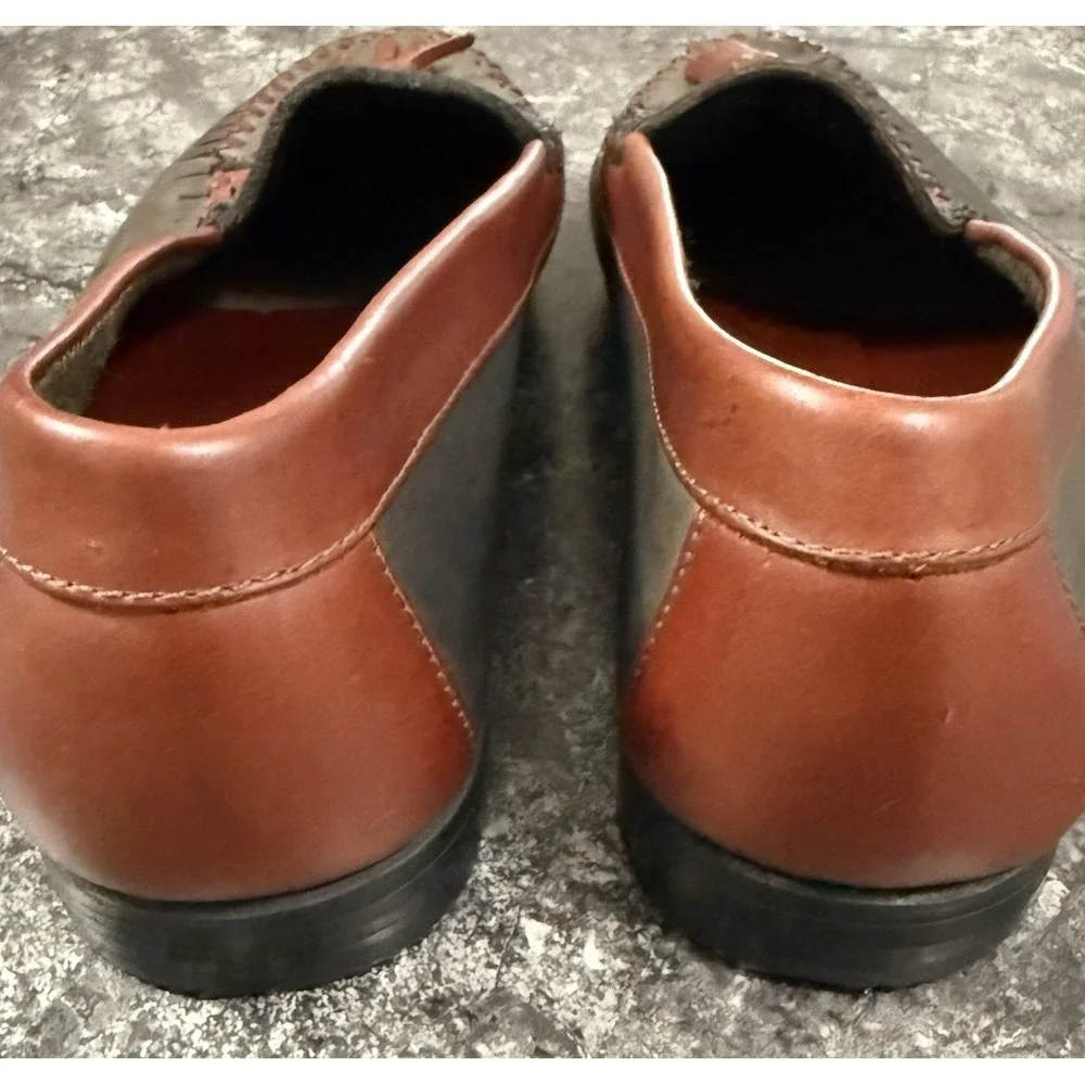 J. Murphy Men's Tassel Moc-Toe Loafer Slip-On Colorblock Gray Brown Sz 8M